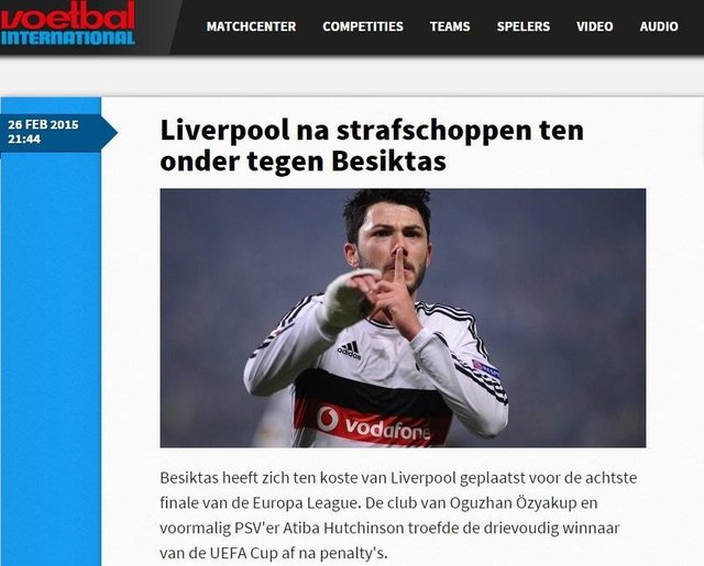 VOETBAL INTERNATIONAL: "Beşiktaş, üç kez bu kupayı kazanan Liverpool'u eledi"