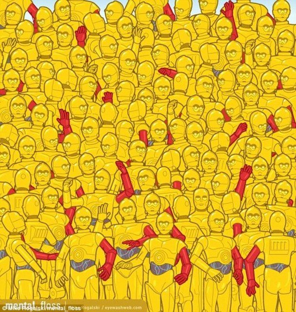 Bu kez Michael Rogalski isimli illüstratör C-3PO'ların arasına Oscar heykeli sakladı.  Bu bumaca da diğerleri gibi sosyal medyanın ilgisini çekti. Hatta öyle ki bazı sitelerde konu ile ilgili 'Leonardo DiCaprio şakaları bile yapıldı.