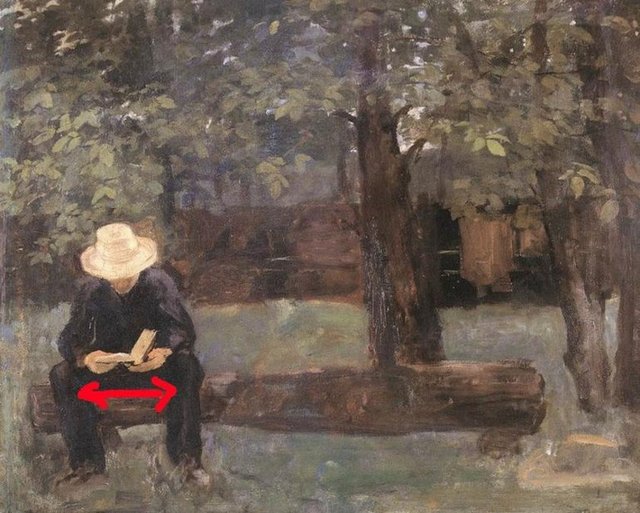 Károly Ferenczy'nin "Man Sitting on a Log" (Kütükte oturan adam) tablosu... -