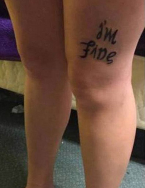 Depresyona giren kızın dövmesi çok konuşuldu!Depresyonda olan bir kadının yaptırdığı dövme Facebook'un en çok konuşulanlarından biri oldu.  -