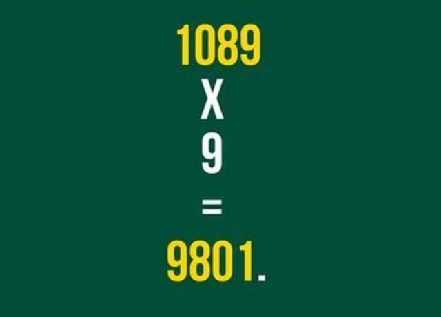 1089 X 9=? Sonuç=9801