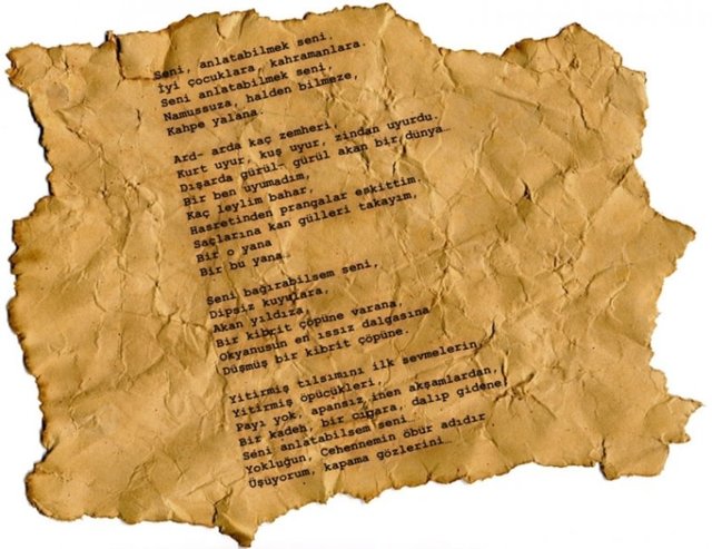 Diğer taraftan "Sen ister dostum ol ister sevgilim. Yeter ki hayatımda ol. Sen bana geldikçe sana ihtiyacım olacak. Senden başka hiç bir isteğim yok." der. Ay Karanlık şiirini de Leyla Erbil'e yazmıştır.