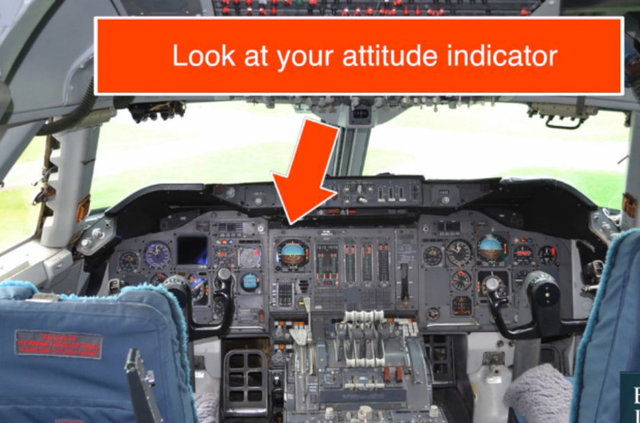 Uçağın kontrol paneline bakın.