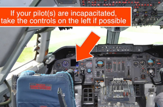 Pilotunuz kontrolsüz bir haldeyse mümkünse onun sola çekilmesini sağlayın ve pilot koltuğuna geçin.