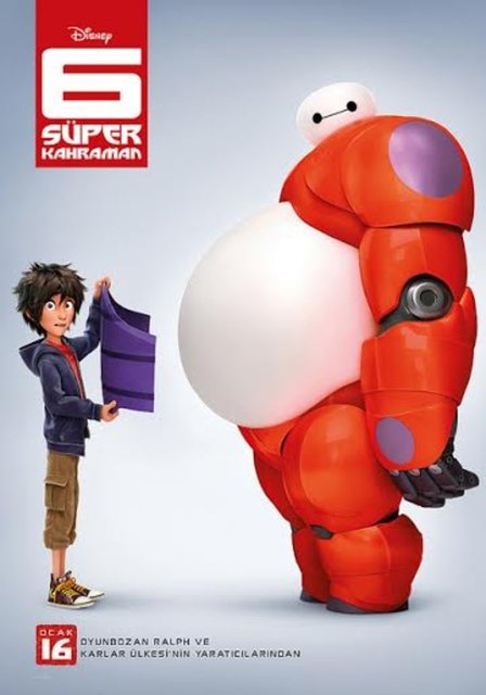 25-6 Süper Kahraman (Big Hero 6) (2014): Disney mamulü süper kahraman ekibi animasyonu, komik, oyalayıcı ve anlamlı. "Yenilmezler"den "Transformers"a uzanan akrabalıklarla örülü… Şişme robot Baymax ise her şeyiyle akılda kalacak gibi…
