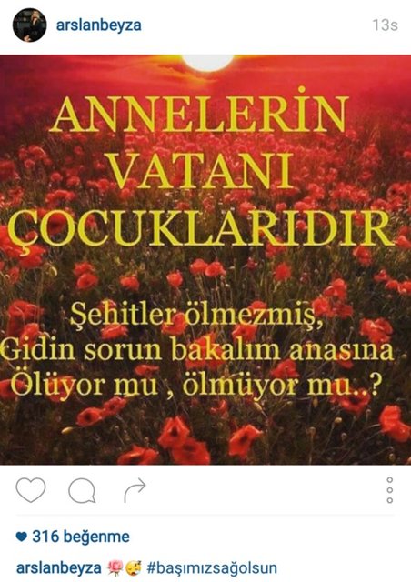 BEYZA ARSLAN'IN İNSTAGRAMDAN PAYLAŞTIĞI FOTOĞRAF