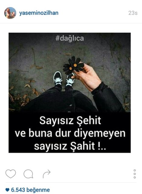 YASEMİN ÖZİLHAN'IN İNSTAGRAMDAN PAYLAŞTIĞI FOTOĞRAF