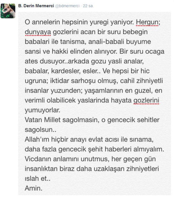 DERİN MERMERCİ'NİN İNSTAGRAMDAN PAYLAŞTIĞI FOTOĞRAF