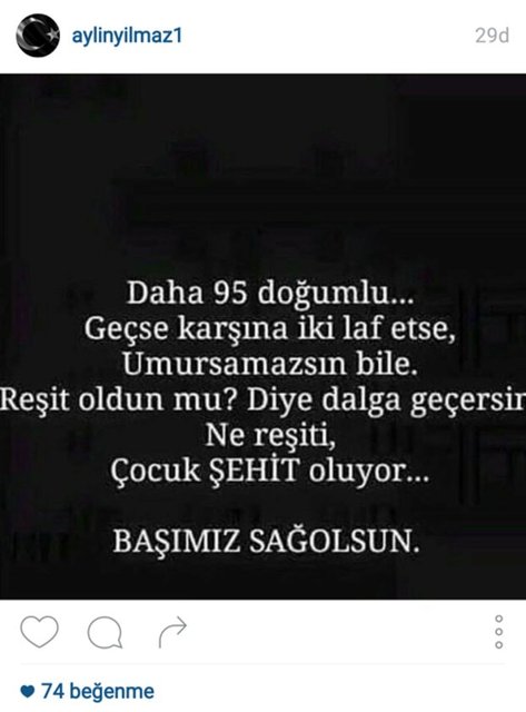 AYLİN YILMAZ'IN İNSTAGRAMDAN PAYLAŞTIĞI FOTOĞRAF