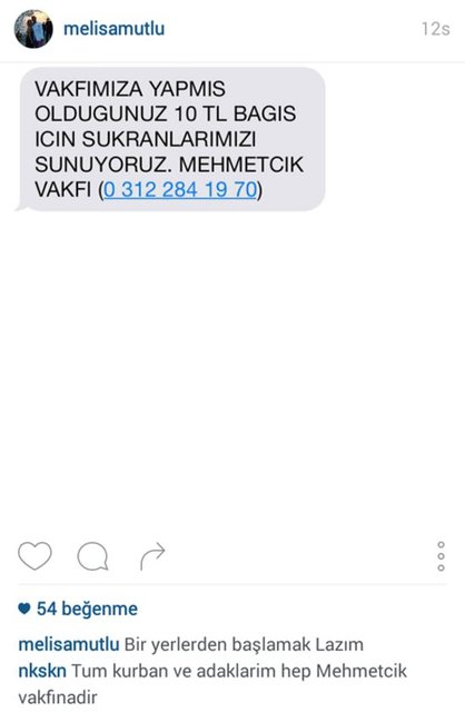 MELİSA MUTLU'NUN İNSTAGRAMDAN PAYLAŞTIĞI FOTOĞRAF