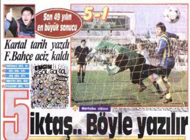 - 3- "Kadıköy'de tarihi fark"  - Wilson perdeyi açtı, Oğuz kapattı, Metin-Ali-Feyyaz yırttı. 1990 yılında Kadıköy'de ezeli rakiplerin buluşmasında Beşiktaş, F.Bahçe'yi süpürüp maçı 5-1 kazanırken, derbi tarihinin en farklı galibiyetlerinden birine imza attı.