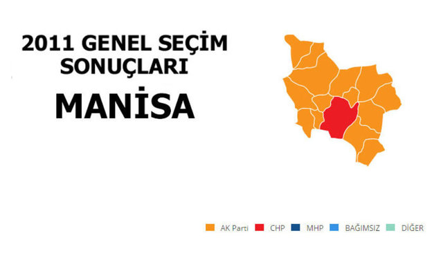 AK PARTİ: %46,96 - MİLLETVEKİLİ SAYISI: 5 - CHP: %28,77 - MİLLETVEKİLİ SAYISI: 3 - MHP: %16,91 - MİLLETVEKİLİ SAYISI: 2 - BAĞIMSIZ: %2,80 - MİLLETVEKİLİ SAYISI: 0 - DP: %1,17 - MİLLETVEKİLİ SAYISI: 0 -