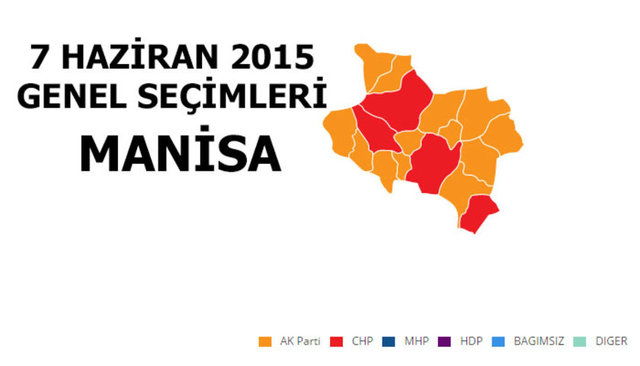 AK PARTİ: %36,83 - MİLLETVEKİLİ SAYISI: 4 - CHP: %29,22 - MİLLETVEKİLİ SAYISI: 3 - MHP: %23,76 - MİLLETVEKİLİ SAYISI: 2 - HDP: %6,73 - MİLLETVEKİLİ SAYISI: 0 - SP: %1,48 - MİLLETVEKİLİ SAYISI: 0