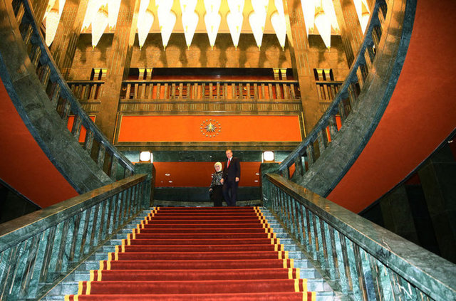 İşte Cumhurbaşkanlığı Sarayı'nda düzenlenen resepsiyondan kareler