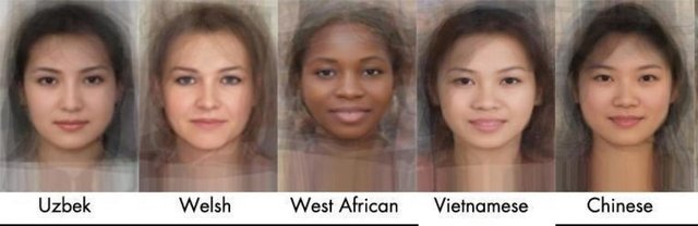 İşte ülke ülke kadınların ortalama yüz hatları - Özbek, Gal, Batı Afrikalı, Vietnamlı, Çinli