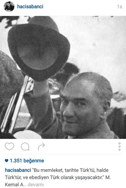 HACI SABANCI'NIN PAYLAŞTIĞI FOTOĞRAF