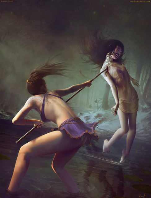 3 gün 3 gece zincire vurulan cadı, yaptığı işi ve cadı olduğunu itiraf edince onun da göbeğine böğürtlen çubuğu sokulur. 