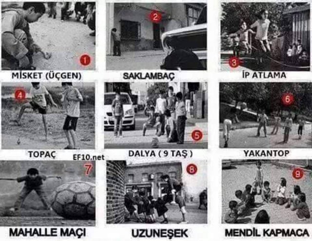 O zamanların çocukları sokaktaydı. Oyunlarsa hiç değişmezdi. 