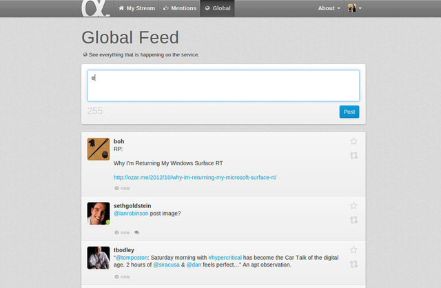  App.net uygulamasındaki karakter kısıtlaması ise 256. App.net'in bütün gelir modeli kullanıcılardan yıllık ücret almak üzerine kurulu. Reklam yok, sponsor yok.  