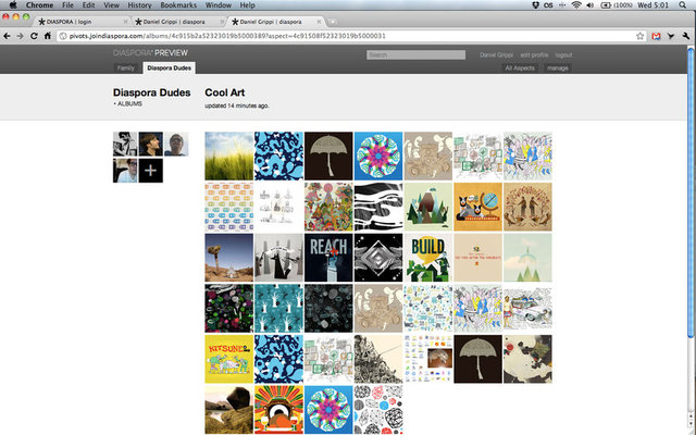 Diaspora uygulamasına destek veren ve yatırım yapanlardan biri Facebook'un CEO'su Mark Zuckerberg. 