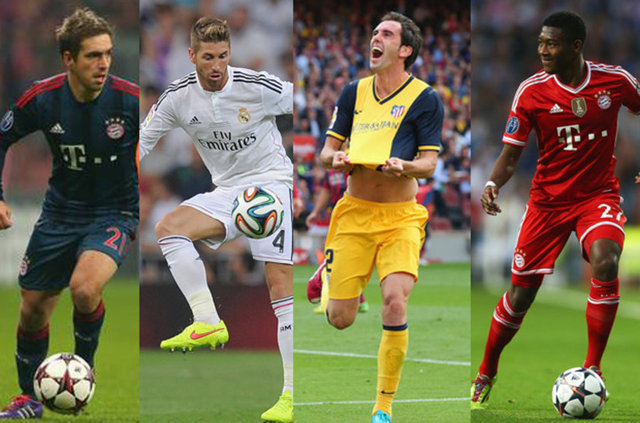 Defans: Lahm (Bayern Münih), Sergio Ramos (Real Madrid), Godin (Atletico Madrid), Alaba (Bayern Münih)