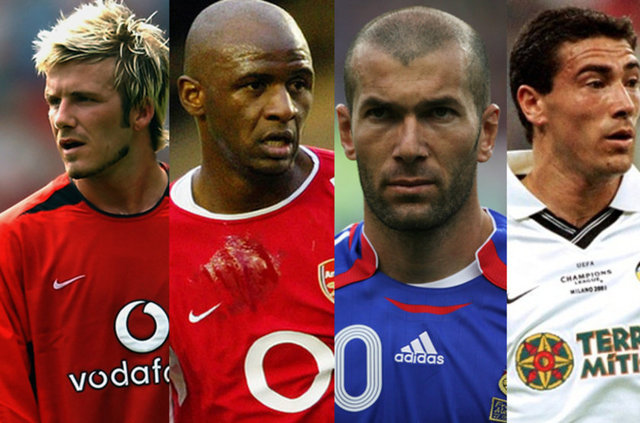 Orta Saha: Beckham (Manchester United), Viera (Arsenal), Zidane (Real Madrid), Gonzales (Valencia)
