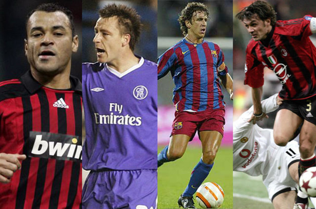 Defans: Cafu (Milan), Terry (Chelsea), Puyol (Barcelona), Maldini (Milan)