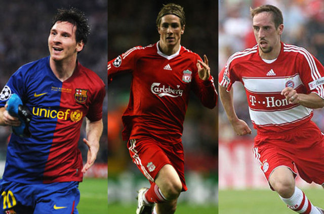 Forvet: Messi (Barcelona), Torres (Liverpool), Ribery (Bayern Münih)