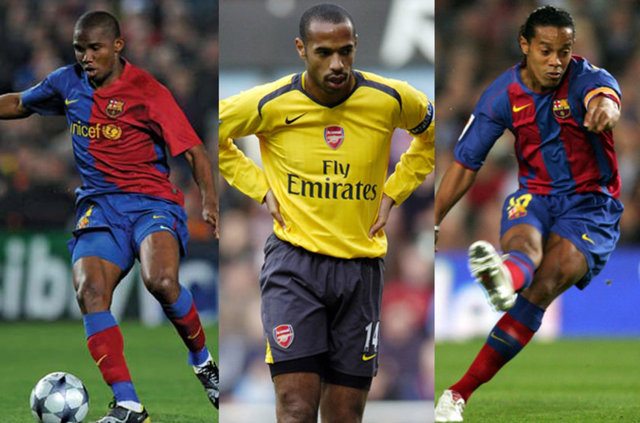 Forvet: Eto'o (Barcelona), Henry (Arsenal), Ronaldinho (Barcelona)