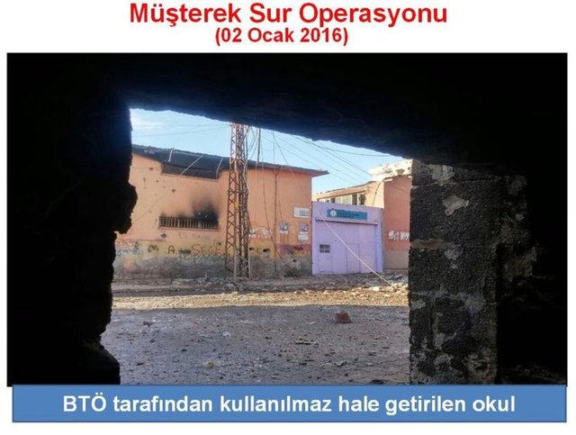 Operasyonların sürdüğü mahallelerdeki birçok evde bu küçük delikler dikkat çekiyor. Deliklerin çapını küçük tutan teröristler böylece merminin namludan çıktığı anda ortaya çıkan "namlu ağzı alevi"nin görülmesini engellemeyi amaçlıyor.  -  