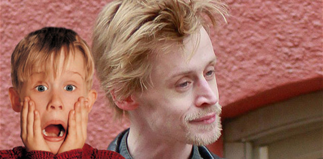 O dönemin başrol oyuncularından olan Macaulay Culkin de böyle görünüyor...
