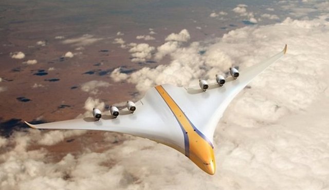 Dev uçak konsepti, biyoyakıt kullanan süper güçlü 6 adet motoru ve kavisli kanatları sayesinde, daha geniş bir gövdeye sahip olabilecek ve kuyruksuz bir şekilde daha uzun mesafelere aktarma yapmadan uçabilecek.