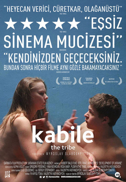 12-Kabile (Plemya) (2014): Yılın en iddialı filmi… "Eğer…"i ("If…") hatırlatan yatılı okul manzarası, 'işitme engelli karakterler'le 'diyalogsuzluk'a alan açıyor. Ama 126 dakikada sessizliği idare etmek görsel bir sanatta mümkün değil. -  