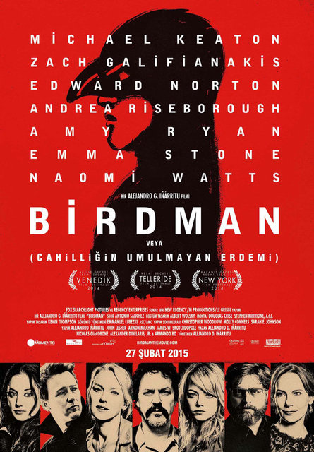 2-Birdman (2014): 20 milyon doları bulan bütçesine karşın 'tek planda çekilmiş film' üretmeyi beceremeyen bir yapıt. Lubezki'nin ve oyuncuların emeğine karşın dünya sinemasındaki örneklerinin seviyesini yakalayamadı. -   -   -  