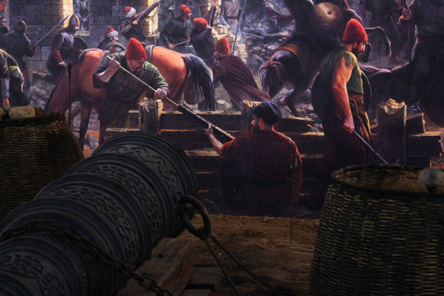 28 MayısErtesi gün umumi saldırı yapılacağı orduya duyuruldu. Din adamları askerlerin maneviyatını yükseltmek için ordugâhta dolaştılar. Surlara ilk çıkanlara büyük mükâfatlar vaat edilirken, kaçanların da ağır bir şekilde cezalandırılacağı duyuruldu. Bu arada bombardıman ara vermeden devam ediyordu. Top ateşinden yıkılan surları tamir etmeye çalışan müdafiler, Bizans İmparatoru ve Venedik Balyosu'nun nutuklarıyla cesaretlendirilmeye çalışıldı. Şehirdekiler son anın geldiğini hissederek büyük bir dini alay tertip ettiler. Şehir ilahi ve çan sesleriyle moral bulmaya çalışıyordu. Son hücuma hazırlanan Osmanlı ordusu şenlikler yapıp, etrafı mum donanmasıyla aydınlattı. Gece yarısına doğru surların etrafına gündüz gibi aydınlatan ve Bizans halkına dehşet veren bu ışıklar birden bire söndürülerek on hazırlıklar tamamlandı.