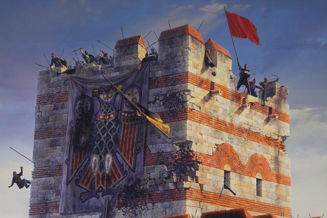 21 MayısOsmanlı donanması Haliç'in girişine doğru hareket etti. Müdafiler büyük saldırı başladı diye düşünürlerken, saldırmadan geri çekildi. Osmanlı lağımcılarının kazdığı Eğrikapı'daki yeni bir tünel fark eden Bizanslılar karşı lağımla bu teşebbüsü boşa çıkardı.