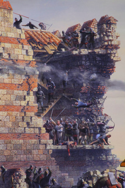 19 MayısOsmanlılar, Galata sahili ile surlar arasına genel hücumda kullanmak üzere variller üzerine kalaslar döşeyerek bir köprü yaptılar.