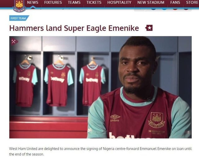 Emmanuel Emenike - Fenerbahçe > West Ham United - Kiralık