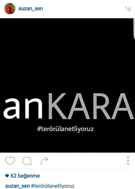 SUZAN ŞEN'IN INSTAGRAMDAN PAYLAŞTIĞI FOTOĞRAF