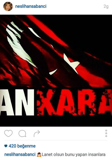 NESLİHAN SABANCI'IN INSTAGRAMDAN PAYLAŞTIĞI FOTOĞRAF