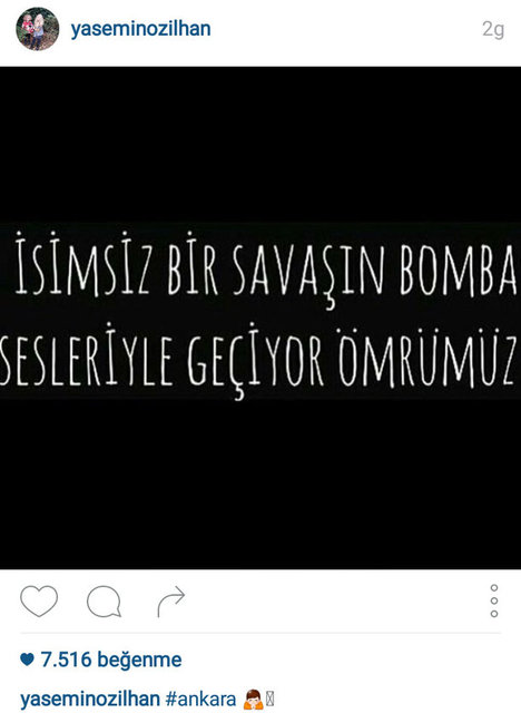 YASEMİN ÖZİLHAN'IN INSTAGRAMDAN PAYLAŞTIĞI FOTOĞRAF