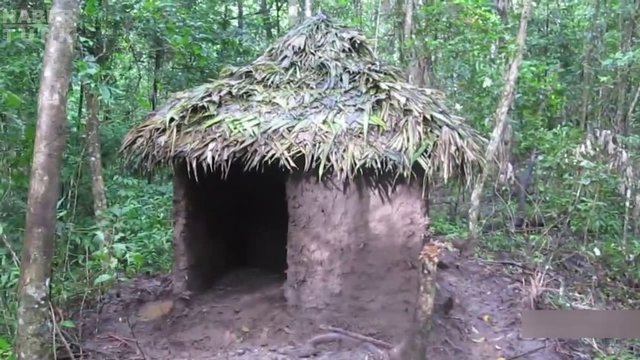 İşte çamurdan yapılan sığınağın son hali...