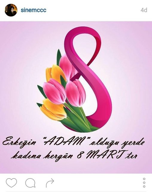SİNEM AYAN'IN KADINLAR GÜNÜ İLE İLGİLİ PAYLAŞIMI