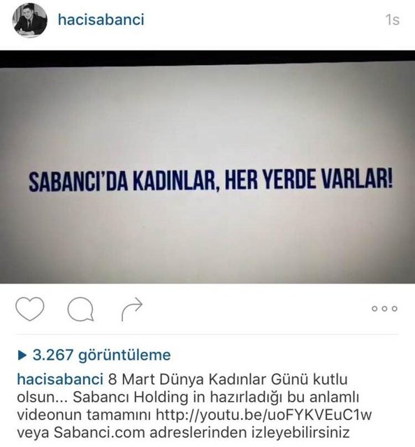 HACI SABANCI'NIN KADINLAR GÜNÜ İLE İLGİLİ PAYLAŞIMI