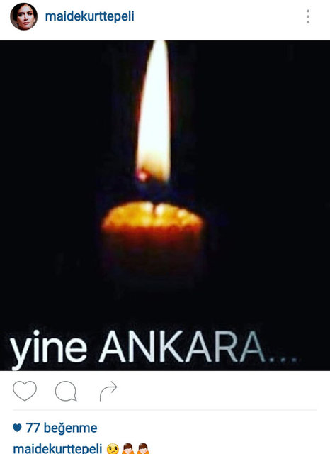MAİDE KURTTEPELİ'NİN SOSYAL MEDYADAN PAYLAŞTIĞI FOTOĞRAF