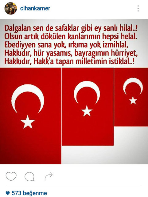 CİHAN KAMER'İN SOSYAL MEDYADAN PAYLAŞTIĞI FOTOĞRAF
