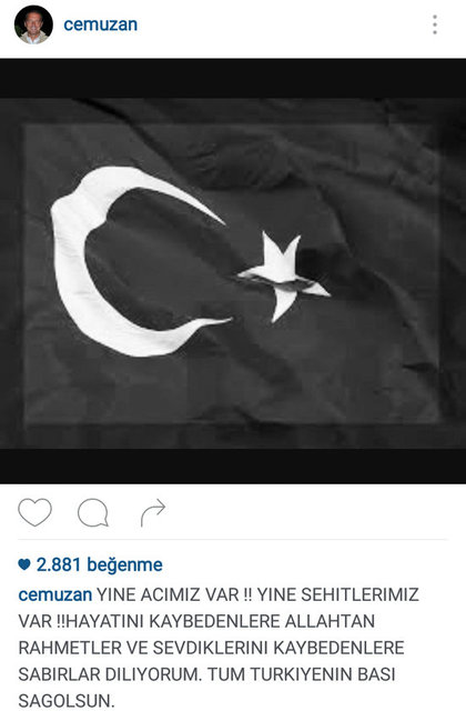 CEM UZAN'IN SOSYAL MEDYADAN PAYLAŞTIĞI FOTOĞRAF