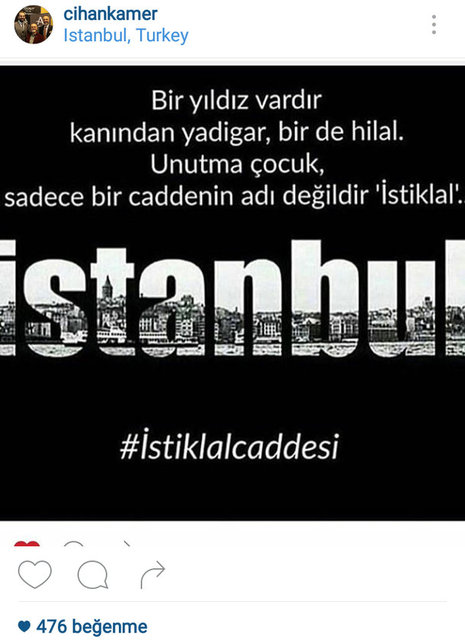 CİHAN KAMER'İN SOSYAL MEDYADAN PAYLAŞTIĞI FOTOĞRAF
