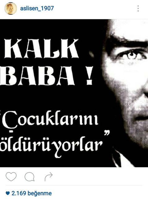 ASLI ŞEN'IN SOSYAL MEDYADAN PAYLAŞTIĞI FOTOĞRAF