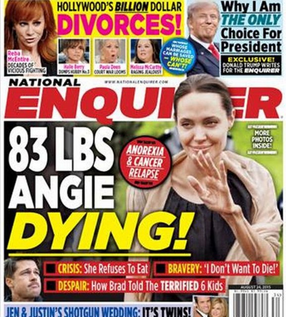 Başta National Enquirer olmak üzere birçok dergi güzel yıldızın ameliyat geçirmesine rağmen çok korktuğu kanser hastalığına yakalandığını ve bu yüzden aşırı kilo verdiğini ileri sürmüştü.